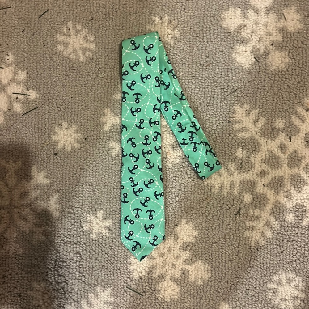 teal anchor mens tie